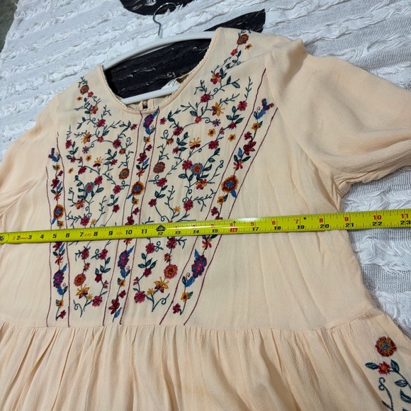 Umgee Embroidered Boho Peasant Top Ivory Womens Long Sleeves Sz L Cottagecore - Picture 11 of 13